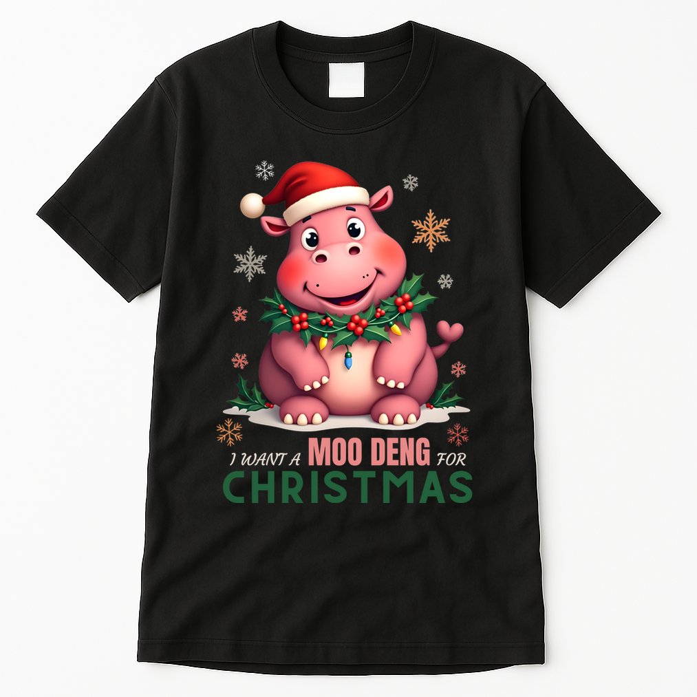 I Want A Moo Deng For Christmas Tall T-Shirt