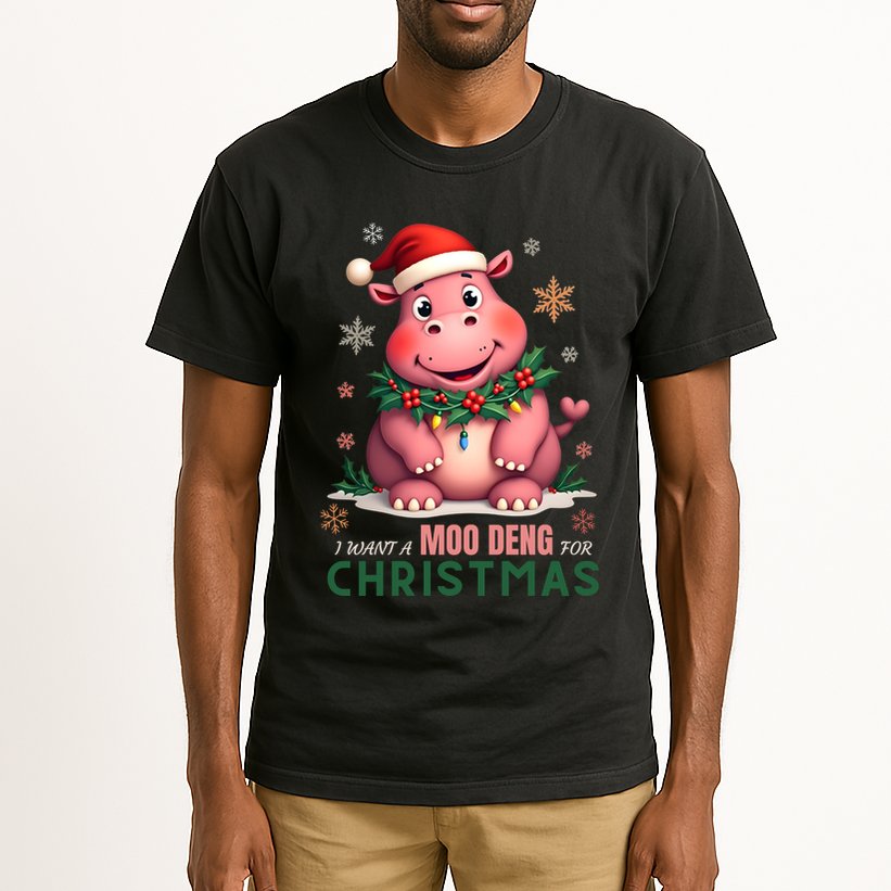 I Want A Moo Deng For Christmas Tall T-Shirt