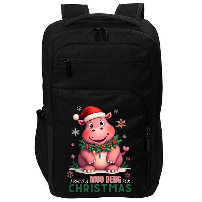 I Want A Moo Deng For Christmas Impact Tech Backpack