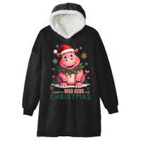 I Want A Moo Deng For Christmas Hooded Wearable Blanket