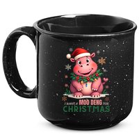 I Want A Moo Deng For Christmas 15oz Campfire Ceramic Mug