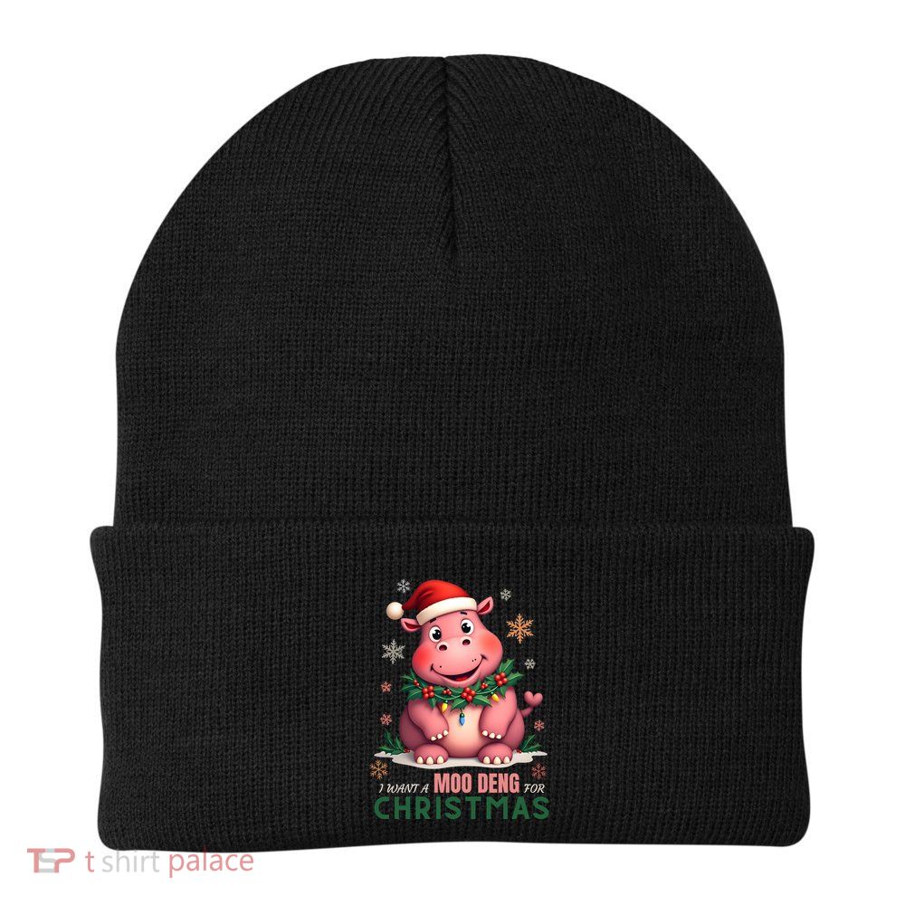 I Want A Moo Deng For Christmas Beanie
