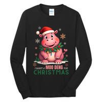 I Want A Moo Deng For Christmas Tall Long Sleeve T-Shirt