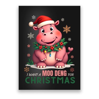 I Want A Moo Deng For Christmas Poster