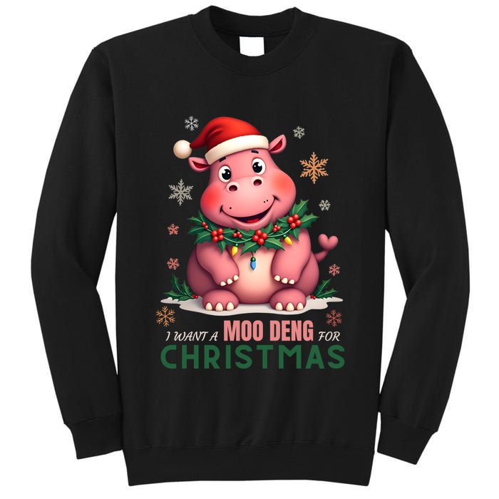 I Want A Moo Deng For Christmas Tall Sweatshirt