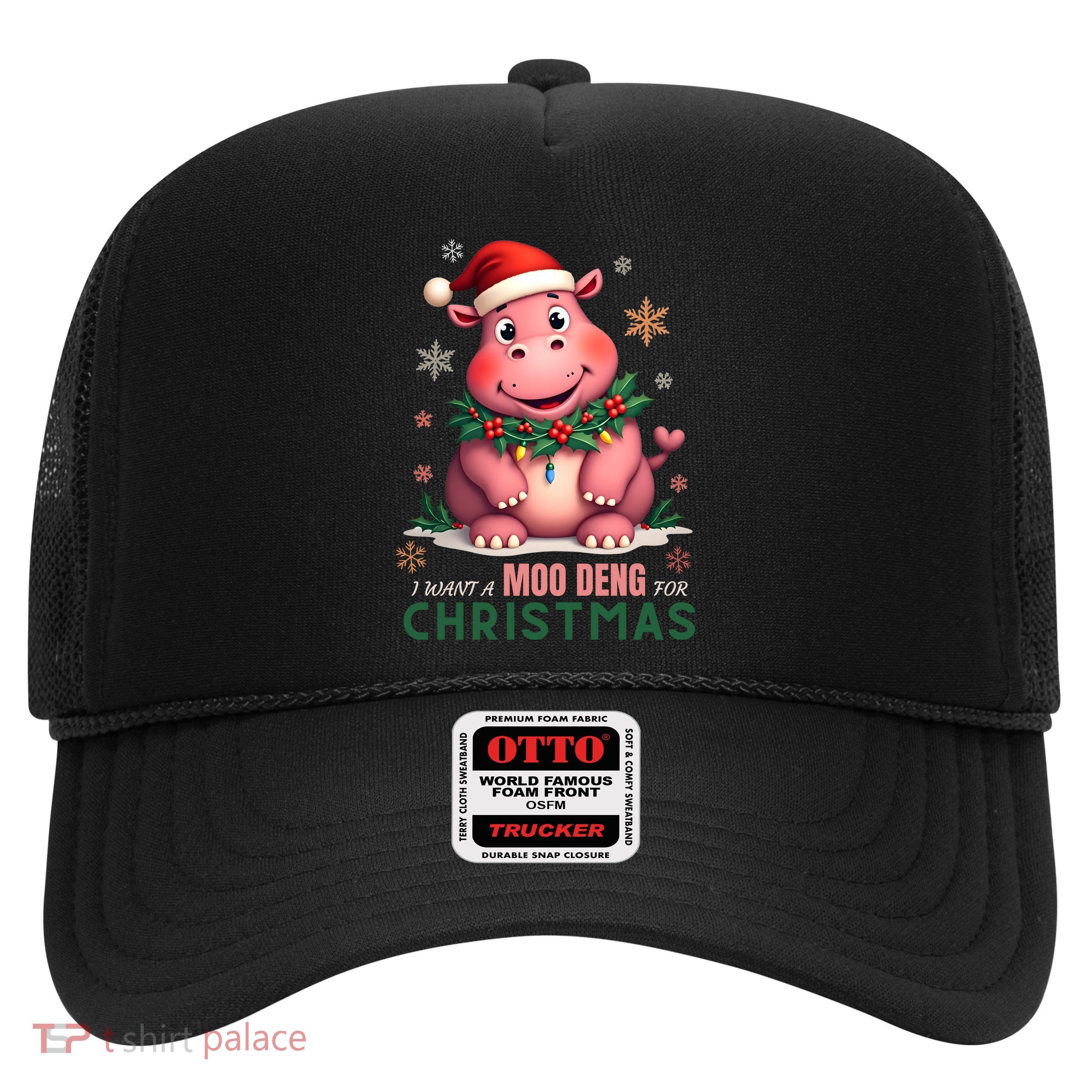 I Want A Moo Deng For Christmas Trucker Hat