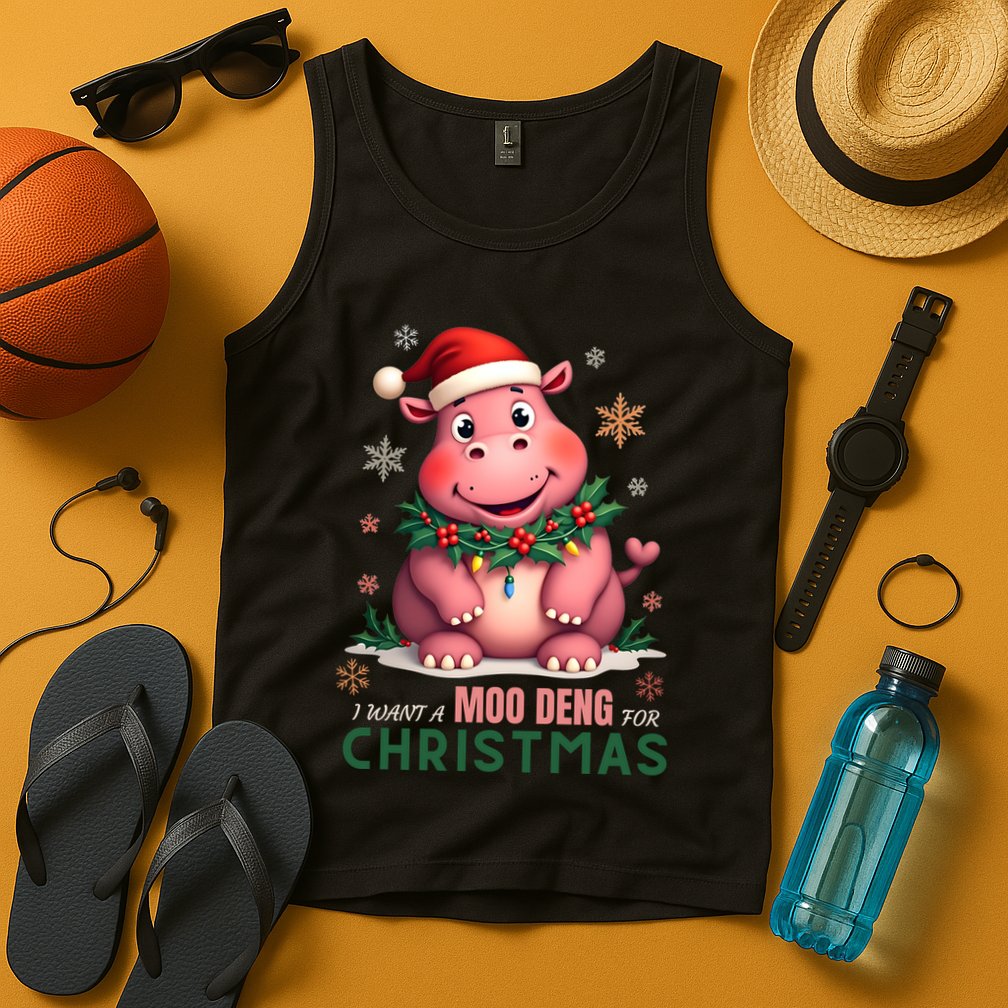 I Want A Moo Deng For Christmas Tank Top