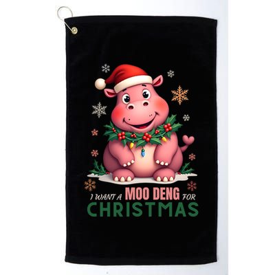 I Want A Moo Deng For Christmas Golf Towel