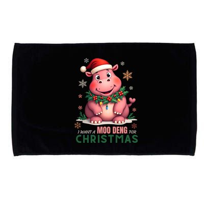 I Want A Moo Deng For Christmas Microfiber Hand Towel