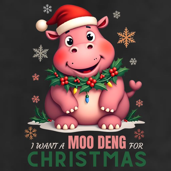 I Want A Moo Deng For Christmas Microfiber Hand Towel