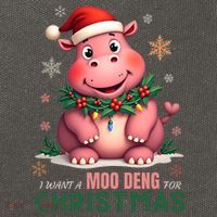 I Want A Moo Deng For Christmas Cotton Canvas Backpack