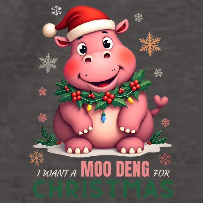 I Want A Moo Deng For Christmas Vector Backpack