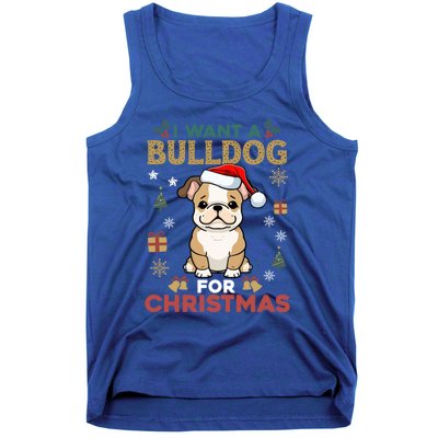 I Want A Bulldog For Christmas Cute Dog Lover Family Pajama Gift Tank Top