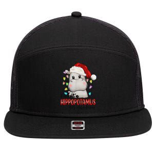 I Want A Hippopotamus For Christmas Xmas 7 Panel Mesh Trucker Snapback Hat