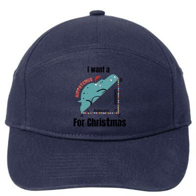 I Want A Hippopotamus For Christmas 7-Panel Snapback Hat