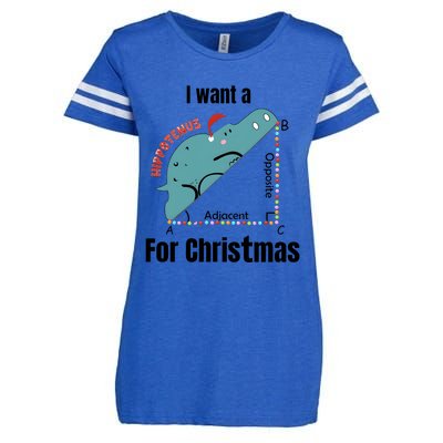 I Want A Hippopotamus For Christmas Enza Ladies Jersey Football T-Shirt