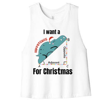 I Want A Hippopotamus For Christmas Women's Racerback Cropped Tank