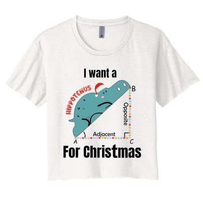 I Want A Hippopotamus For Christmas Women's Crop Top Tee