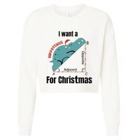 I Want A Hippopotamus For Christmas Cropped Pullover Crew