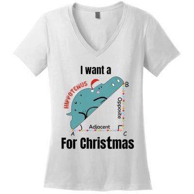 I Want A Hippopotamus For Christmas Women's V-Neck T-Shirt