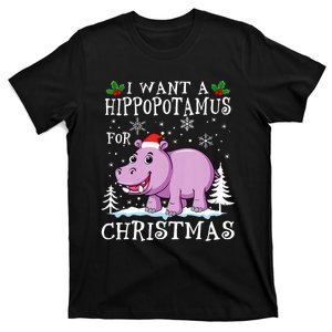 I Want A Hippopotamus For Christmas Xmas Hippo T-Shirt