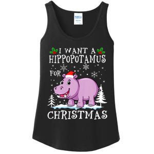 I Want A Hippopotamus For Christmas Xmas Hippo Ladies Essential Tank