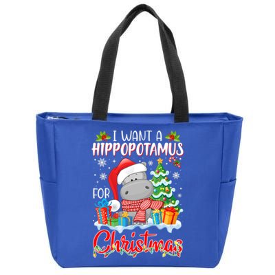 I Want A Hippopotamus For Christmas Xmas Hippo For Gift Zip Tote Bag