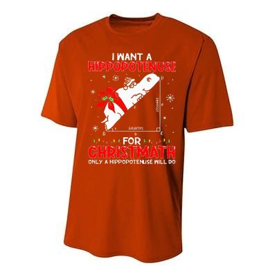 I Want A Hippopotenuse For Christmath Math Teacher Christmas Performance Sprint T-Shirt