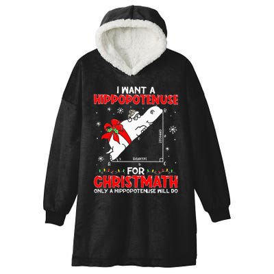 I Want A Hippopotenuse For Christmath Math Teacher Christmas Hooded Wearable Blanket
