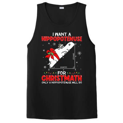 I Want A Hippopotenuse For Christmath Math Teacher Christmas PosiCharge Competitor Tank