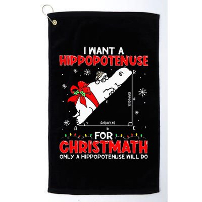 I Want A Hippopotenuse For Christmath Math Teacher Christmas Golf Towel