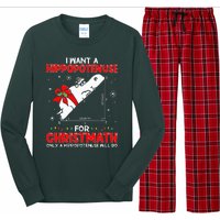 I Want A Hippopotenuse For Christmath Math Teacher Christmas Long Sleeve Pajama Set