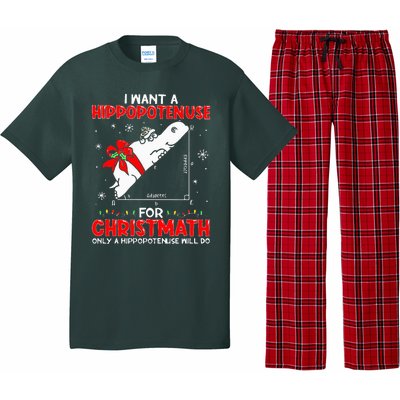 I Want A Hippopotenuse For Christmath Math Teacher Christmas Pajama Set