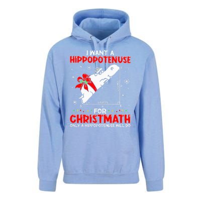 I Want A Hippopotenuse For Christmath Math Teacher Christmas Unisex Surf Hoodie