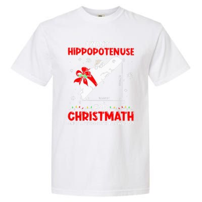 I Want A Hippopotenuse For Christmath Math Teacher Christmas Garment-Dyed Heavyweight T-Shirt