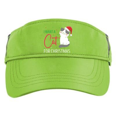 I Want A Cat For Christmas Cute Kitten Cat Lover Present Gift Adult Drive Performance Visor