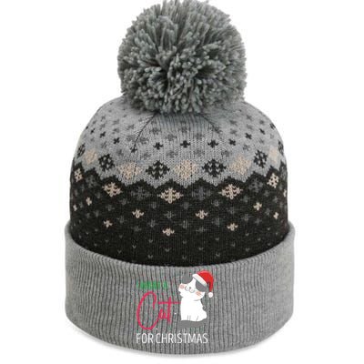 I Want A Cat For Christmas Cute Kitten Cat Lover Present Gift The Baniff Cuffed Pom Beanie