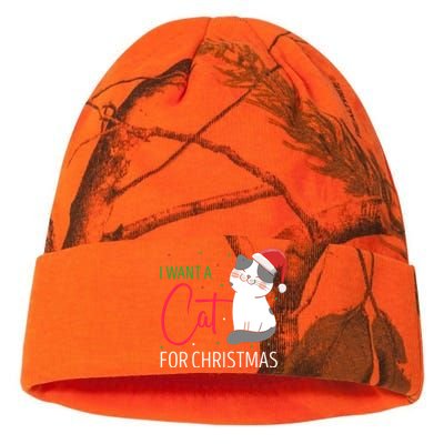 I Want A Cat For Christmas Cute Kitten Cat Lover Present Gift Kati Licensed 12" Camo Beanie