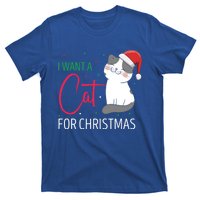 I Want A Cat For Christmas Cute Kitten Cat Lover Present Gift T-Shirt