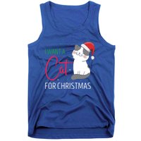 I Want A Cat For Christmas Cute Kitten Cat Lover Present Gift Tank Top