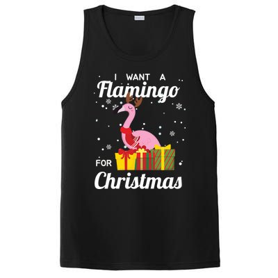 I Want A Flamingo For Christmas Funny Cute Holiday Gift PosiCharge Competitor Tank