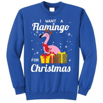 I Want A Flamingo For Christmas Funny Cute Holiday Gift Sweatshirt