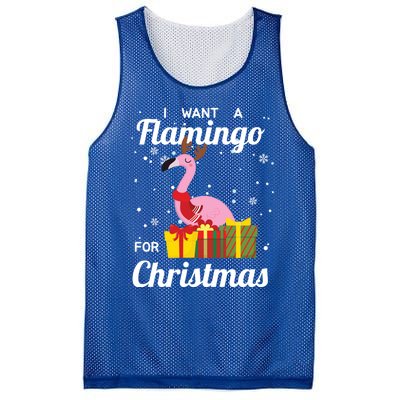 I Want A Flamingo For Christmas Funny Cute Holiday Gift Mesh Reversible Basketball Jersey Tank