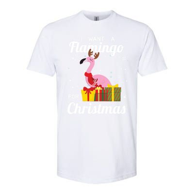 I Want A Flamingo For Christmas Funny Cute Holiday Gift Softstyle CVC T-Shirt