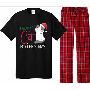 I Want A Cat For Christmas Cute Kitten Cat Lover Present Gift Pajama Set