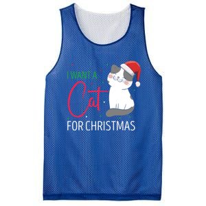 I Want A Cat For Christmas Cute Kitten Cat Lover Present Gift Mesh Reversible Basketball Jersey Tank