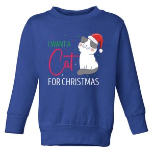 I Want A Cat For Christmas Cute Kitten Cat Lover Present Gift Toddler Sweatshirt