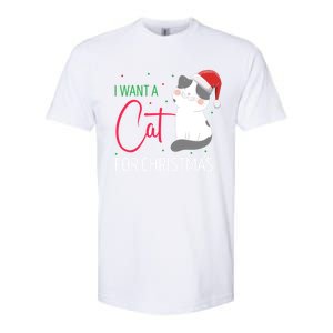 I Want A Cat For Christmas Cute Kitten Cat Lover Present Gift Softstyle CVC T-Shirt