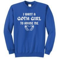 I Want A Goth To Abuse Me Retro Skeleton Hand Heart Funny Gift Sweatshirt