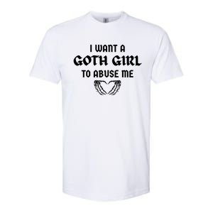 I Want A Goth To Abuse Me Retro Skeleton Hand Heart Funny Gift Softstyle CVC T-Shirt